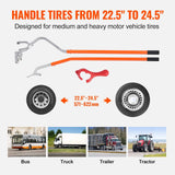 VEVOR Tire Mount Demount Tool, 22.5"-24.5" Manual Steel Tire Changer Mount Demount Removal Tool, with Extra Bead Holder, Tubeless Truck Bead Breaker, 3 PCS Tire Changing Tools, Orange