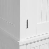 72 Kitchen Pantry Cabinet Storage, Freestanding Cupboard with Drawer 4 Doors Adjustable Shelves, White