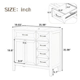 36\" Bathroom Vanity with Sink Combo, Black Bathroom Cabinet with Drawers, Solid Frame and MDF Board