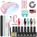 Nail Gel Kit Professional Nail Set With 120W/54W UV Nail Lamp And Nail Drill For All Drying Gel Nail Polish Manicure Set