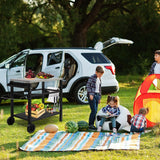 Stainless Steel BBQ Grill Cart with Wheels Portable Outdoor Grilling Tabletop Prep Station for Patio Garden Backyard Cooking and Serving