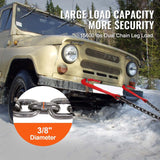VEVOR G80 V Bridle Chain, 3/8" x 3' Towing Chain Bridle with 15" J Hooks and Grab Hooks, Heavy Duty Transport Tow Chain Bridle with 7800 lbs Safe Working Load for Flatbed Trailer Wrecker Recovery