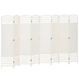 Chic 8-Panel Privacy Room Divider - Lightweight Folding Screen for Home Office & Interior Decor, Wave Fiber Design in White