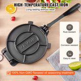 VEVOR Tortilla Press, 10 Inch Tortilla and Roti Maker, Cast Iron Heavy Duty Tortilladora Press, Pre-Seasoned Pataconera Maker with 100 Pcs Parchment Paper, Dough Maker for Flour Tortilla, Tawa, Silver