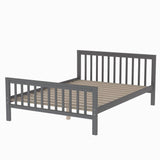 Twin over Full Loft Bed with Staircase,Gray