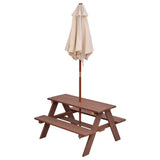 Outdoor Family Picnic Table for Kids with Removable Umbrella - Durable and Stylish Seating
