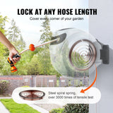 VEVOR Retractable Hose Reel, 65 ft x 5/8 inch, 180° Swivel Bracket Wall-Mounted, Garden Water Hose Reel with 9-Pattern Nozzle, Automatic Rewind, Lock at Any Length, and Slow Return System