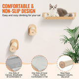 VEVOR Wall Mounted Cat Shelves, Cat Wall Shelves and Perches with Jumping Posts & Hammocks, Cat Furniture Set up to 40 lbs, Removable & Washable Coral Fleece for Sleeping, Playing, Climbing, Set of 4