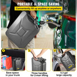 VEVOR Jerry Fuel Can, 5.3 Gallon / 20 L Portable Jerry Gas Can with Flexible Spout System, Rustproof & Heat-resistant Steel Fuel Tank for Cars Trucks Equipment, Black