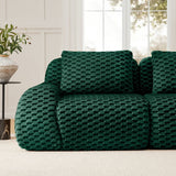 114" Modern L-Shaped Modular Sectional Sofa for Living Room,Flannelette Fabric,Oversized 3-Seater Couch,Deep Seat,Boneless sofa,Movable Ottoman,Buckle connection,Anti-slip Design,No Assembly,Green