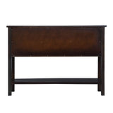 48'' Solid Wood Sideboard Console Table with 2 Drawers and Cabinets and Bottom Shelf, Retro Style Storage Dining Buffet Server Cabinet for Living Room Kitchen Dining Room (Espresso