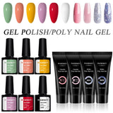 Manicure Set Poly Extension Nail Kit Gel Nails Complete Kit Gel For Extension Semi Permanent UV Varnish Kit Nail Tools Sets