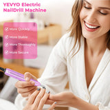 Portable Electric Nail Drill, Professional Nail File Kit for Acrylic, Gel Nails, Manicure Pedicure with Nail Drill Bits Sanding Bands Rose gold