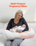 VEVOR Pregnancy Pillows for Sleeping, Adjustable Maternity Pillow for Pregnant Women, Soft Pregnancy Body Pillow with Removable & Washable Cover for Back Belly Hip Support, Lightweight and Portable