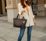 MKF Collection Fula Signature Satchel Bag by Mia Made of high-quality vegan leather