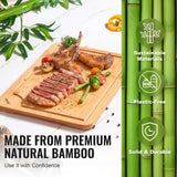 VEVOR Cutting Board, 3 Pieces, Premium Versatile Bamboo Cutting Board with Food-Grade Oil and Juice Groove,Sturdy & Durable Chopping Board with Built-in Handle, Fit for Display, Chopping & Serving