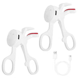Heated Eyelash Curler Electric USB Rechargeable Eyelash Curler Anti-Burn Compact with Comb Heat up Fast Within 8S for All Eye Shapes for Women Make Up Gift Travel Valentine Mother Day