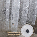 Clear Pebble Shower Curtain Liner 3D Transparent EVA Bathroom Curtain Liner Plastic Waterproof Shower Partition 71x71 Inches with Grommet Eyelets and 3 Weighted Magnets for Bathtub or Stall
