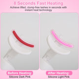 Heated Eyelash Curler Electric USB Rechargeable Eyelash Curler Anti-Burn Compact with Comb Heat up Fast Within 8S for All Eye Shapes for Women Make Up Gift Travel Valentine Mother Day