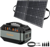 GOFORT 330W Portable Power Station;  299Wh Solar Generator Backup Power Compatible with 100W 18V Portable Solar Panel;  Foldable Solar Charger with USB;  18V D C;  QC 3.0 Output