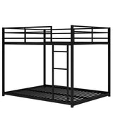 Full over Full Metal Bunk Bed;  Low Bunk Bed with Ladder