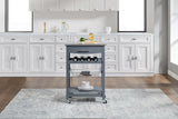 Mobile Rolling Kitchen Island Trolley Serving Cart with Underneath Drawer & Slide-Out Wire Storage Basket