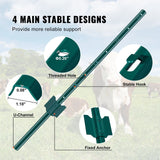 VEVOR 3 Feet Fence Post, 10 Pack U-Channel Heavy Duty Metal Fence Posts, Sturdy Steel Fence Stakes for Garden Yard, Lawn, Farms and Outdoor Wire Fencing, Green