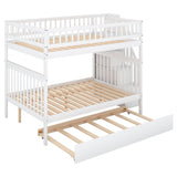 Full over Full Bunk Bed with Trundle and Staircase