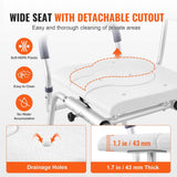 VEVOR Sliding Tub Transfer Bench, Height Adjustable Bathtub Transfer Bench with Cut-Out Seat, Reversible Backrest & Safety Belt, Non-Slip Shower Chair for Elderly Disabled Handicap, 400LBS Capacity