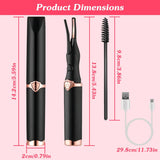 2 In 1 Clip Comb Heated Eyelash Curler Electric Mini Lash Curler Natural Eye Lash Makeup Tool with 3 Temp Settings 15Mins Shutdown