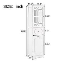 Tall Bathroom Cabinet, Freestanding Storage Cabinet with Drawer and Doors, MDF Board, Acrylic Door, Adjustable Shelf