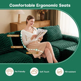 114" Modern L-Shaped Modular Sectional Sofa for Living Room,Flannelette Fabric,Oversized 3-Seater Couch,Deep Seat,Boneless sofa,Movable Ottoman,Buckle connection,Anti-slip Design,No Assembly,Green