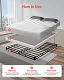 VEVOR Box Spring, Queen Size Bed Frame with Washable Fabric Cloth, Heavy Duty Metal Frame for Queen Bed, 4 in Mattress Foundation, 3500 lbs Max Weight Capacity, Easy Assembly, 79.1 L x 59.4 W x 4 H in