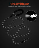 VEVOR Rope Dog Leash, 6ft Heavy Duty Dog Leash with Comfortable Padded Handle, Strong Nylon Thick Leash with Reflective Threads, Dog walking and Training Leash, for Medium Large Dogs (1/2 in, Black)