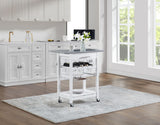 Mobile Rolling Kitchen Island Trolley Serving Cart with Underneath Drawer & Slide-Out Wire Storage Basket