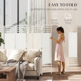 Chic 8-Panel Privacy Room Divider - Lightweight Folding Screen for Home Office & Interior Decor, Wave Fiber Design in White