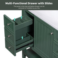 36\" Bathroom Vanity with Sink Combo, One Cabinet and Three Drawers, Solid Wood and MDF Board