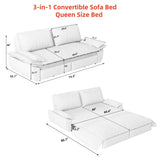 73.2" Queen Pull Out Sofa Bed,3-in-1 Convertible Sleeper Sofa,Multi-Functional Velvet Loveseat Bed,Black(Old Sku:W1885S00050/W1885S00195)