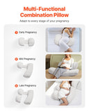 VEVOR Pregnancy Pillows for Sleeping, Adjustable Maternity Pillow for Pregnant Women, Soft Pregnancy Body Pillow with Removable & Washable Cover for Back Belly Hip Support, Lightweight and Portable