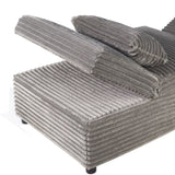 Convertible Wide-Welt Corduroy Sofa Sleeper Sofa Chair W/ Pull-Out Bed Smoke