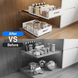 2 Pack Pull Out Cabinet Organizer, Slide Out Cabinet Drawers Peel and Stick Pull Out Drawers Heavy Duty Pull Out Shelf for Kitchen, Cupboard, Pantry, Bathroom