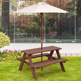 Outdoor Family Picnic Table for Kids with Removable Umbrella - Durable and Stylish Seating