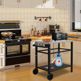 Stainless Steel BBQ Grill Cart with Wheels Portable Outdoor Grilling Tabletop Prep Station for Patio Garden Backyard Cooking and Serving