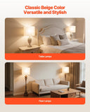 VEVOR Drum Lamp Shade 2 Set, 13 in Top x 13 in Bottom x 10 in High, Medium Drum Linen Lampshade, Replacement Lamp Shade for Table Lamps Floor Lamps Pendant Lights, Easy Assembly Required (Light Linen)