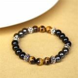 Natural Tiger Eye Bead Elastic Bracelet – Unisex