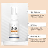 OUHOE Body Care Spray Gentle Care for Body Skin, Back Acne Cleansing, Pore and Sebum Cleaning Spray