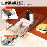 VEVOR 12.5"Wx16.5"Dx3.5"H Pull Out Cabinet Organizer, Heavy Duty Slide Out Pantry Shelves, Steel Roll Out Drawers, Sliding Drawer Storage for Home Under Sink, 14"Wx17.5"Dx7"H Install Size for Cabinet