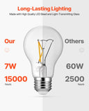 VEVOR 6 Pack Edison Bulbs LED, A19 Vintage Edison Light Bulbs, 4.5W Dimmable 450 Lumens, 2700K Warm White, E26 Base LED Filament Bulb, Antique Glass Style for Home, Bedroom, Office, Farmhouse,CRI80+