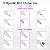 Portable Electric Nail Drill 35000RPM Nails Milling Cutter Wireless Pedicure Grinder Rechargeable Nail Drilling Machine (Silver)