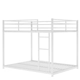 Full over Full Metal Bunk Bed;  Low Bunk Bed with Ladder